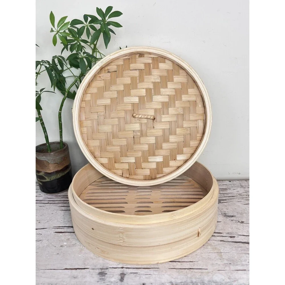 Williams Sonoma Traditional Bamboo Steamer / 100% Organic Natural Bamboo / Steam